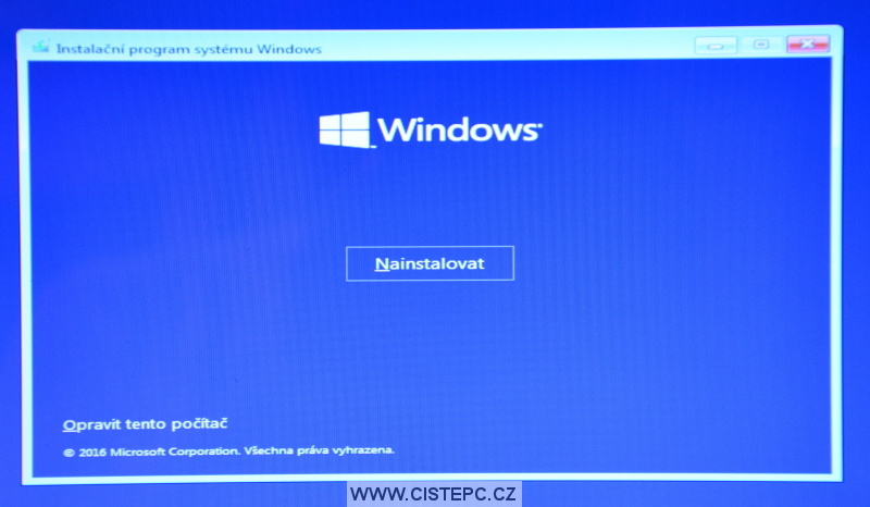 Čistá instalace Windows 10 z usb disku Foto návod
