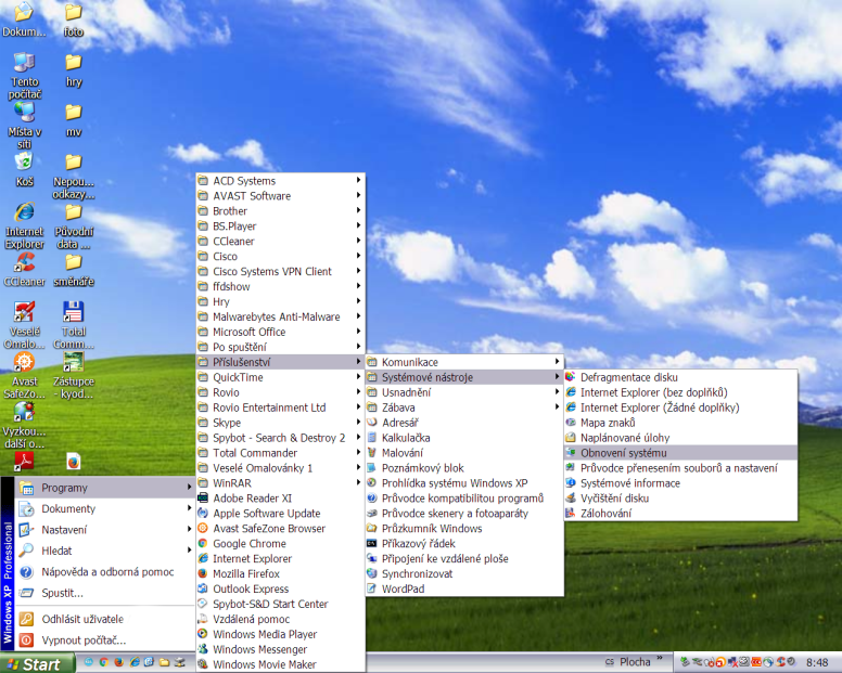 obnovení systému Windows XP 1