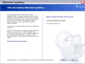 obnovení systému Windows XP 2