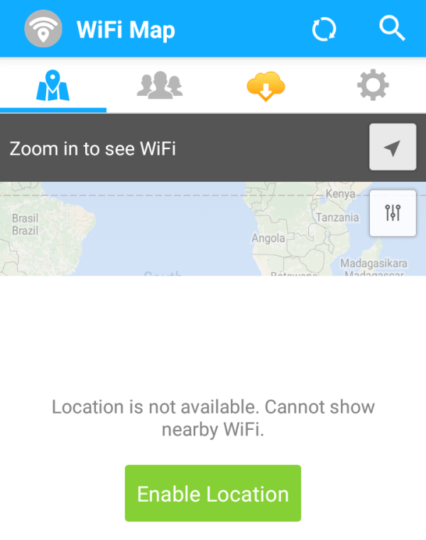 Wifi Map aplikace 1