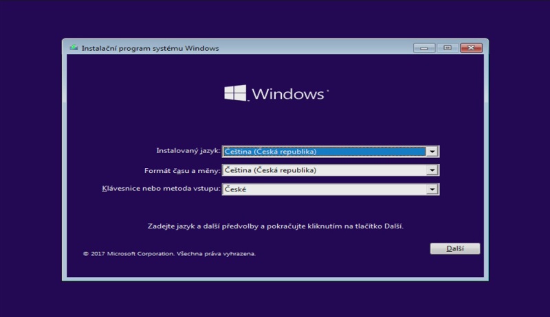 windows 10 čistá instalace usb ssd 01