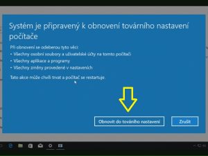 Obnovení počítače do továrního nastavení ve Windows 10