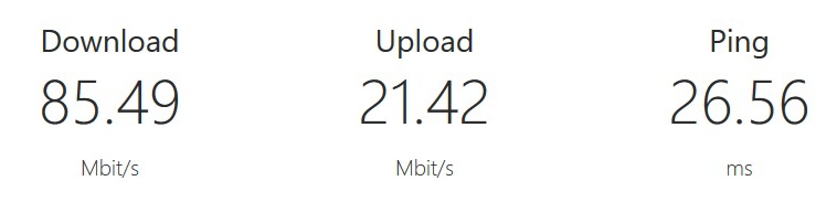 rychlost internetu modem compal ch7465lg wifi kuchyně
