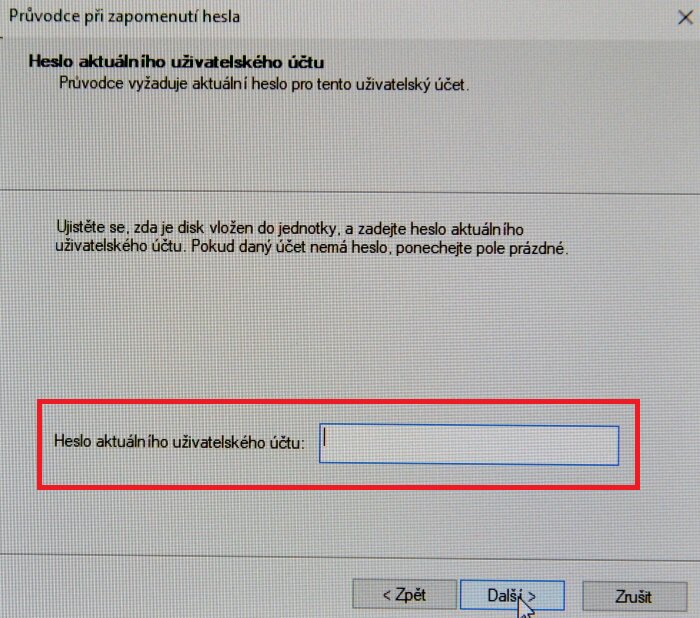Disk pro resetování hesla ve Windows 10 4