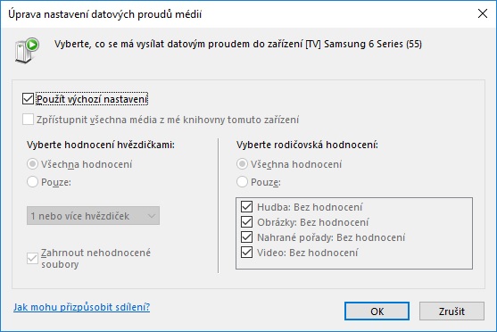 DLNA sdílení Windows 10 - 06