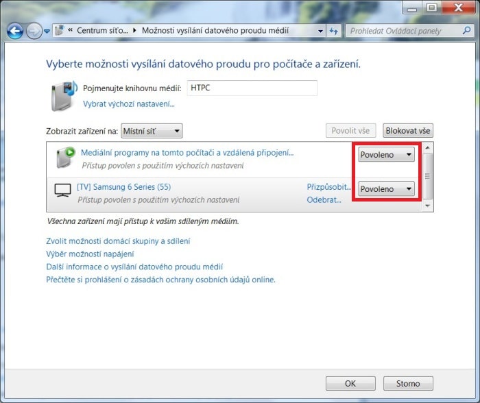 DLNA ve Windows 7. Nastavení, připojení, sdílení 4