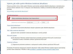 Jak zakázat aktualizace Windows 7