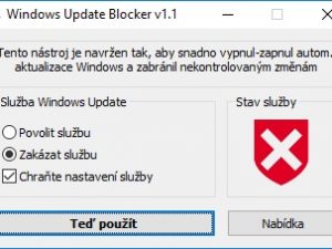 Windows Update Blocker vypne aktualizace ve Win10