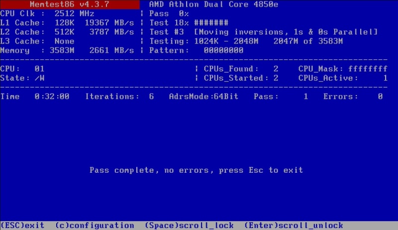 Memtest 86 - test operační paměti RAM zdarma 3