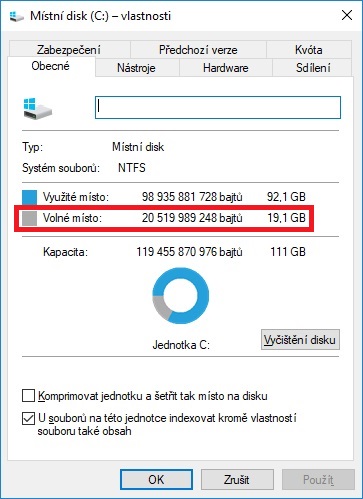 Vyčištění pevného disku ve Windows 10 - 08