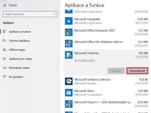 Jak odinstalovat OneDrive z Windows 10