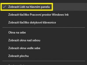 Ikona Lidé ve Windows 10. Jak ji skrýt
