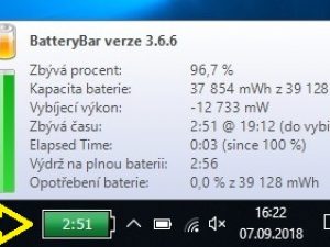 BatteryBar – nejlepší měřič baterie v notebooku