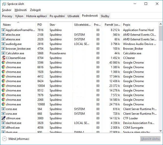 Správce úloh (task manager) Windows 10 - 07