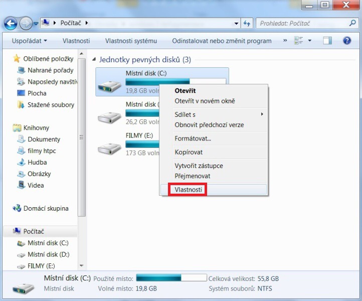 Defragmentace disku ve Windows 7 - 
