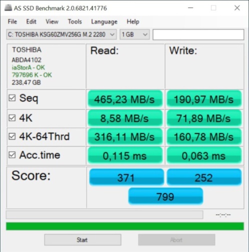As Ssd benchmark notebook Dell Vostro 5471