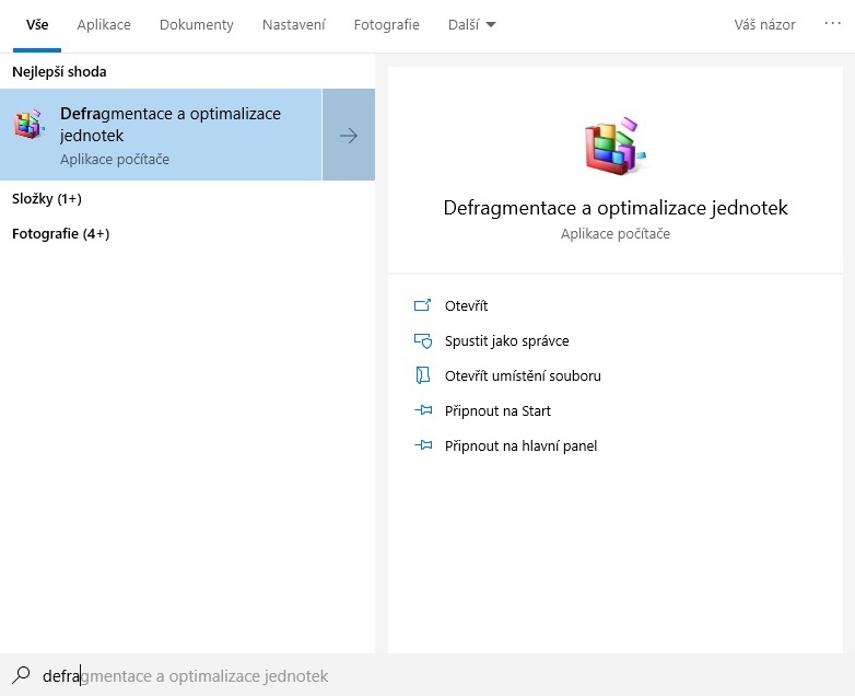 Defragmentace disku Windows 10 - 1