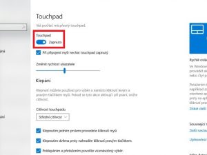 Jak zapnout a vypnout touchpad u notebooku ve Windows 10