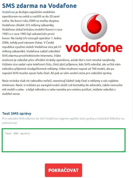 Vodafone sms brána