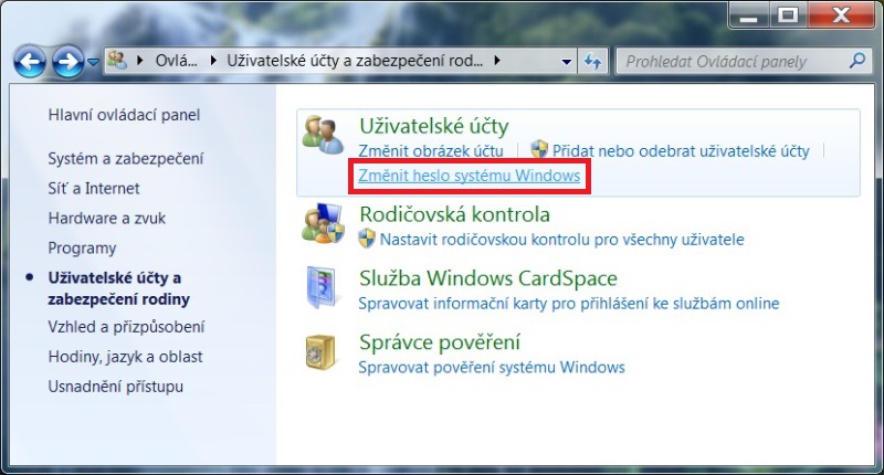 Jak zrušit heslo u Windows 7