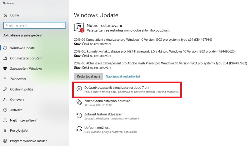 Jak dočasně vypnout automatické aktualizace Windows 10