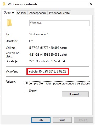 Jak zjistit datum instalace Windows