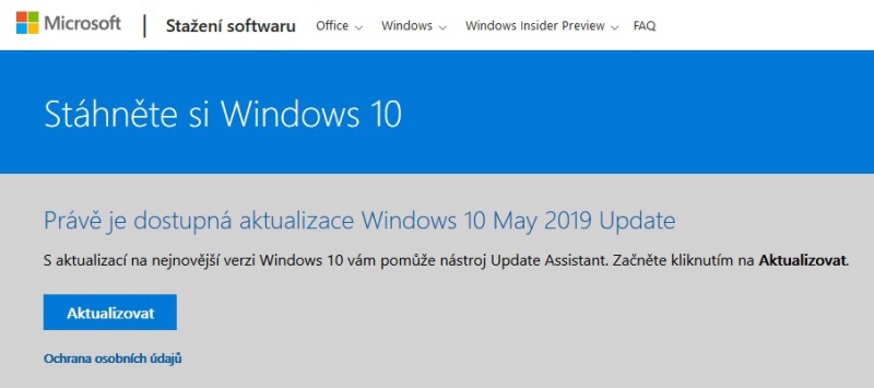 Windows 10 May 2019 update - jarní aktualizace 01