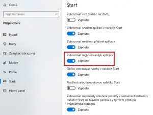 Jak zobrazit nejpoužívanější aplikace ve Windows 10