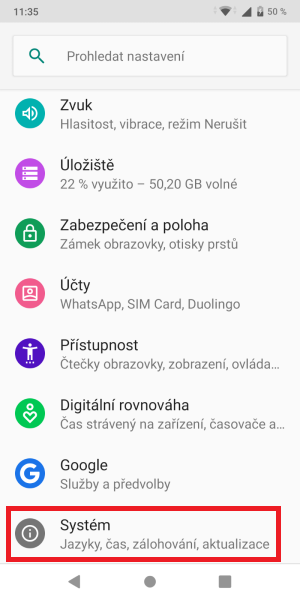 Jak zjistit verzi Android v mobilu