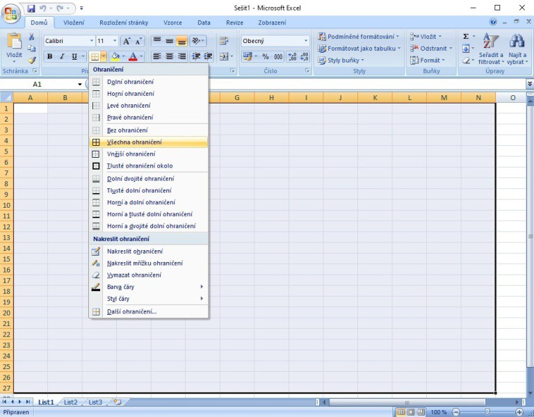 Jak vytvořit tabulku v Excelu 3