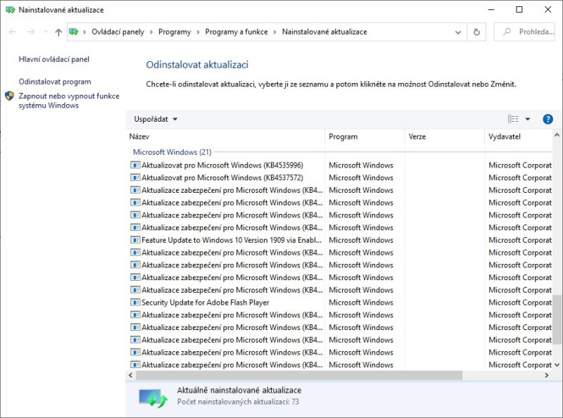 Jak odinstalovat aktualizaci Windows 10 - 5