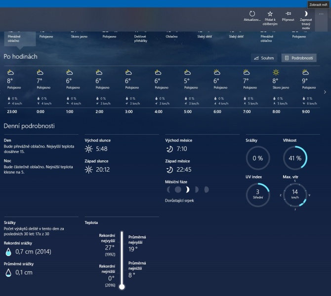 Předpověď počasí Windows 10 - 6