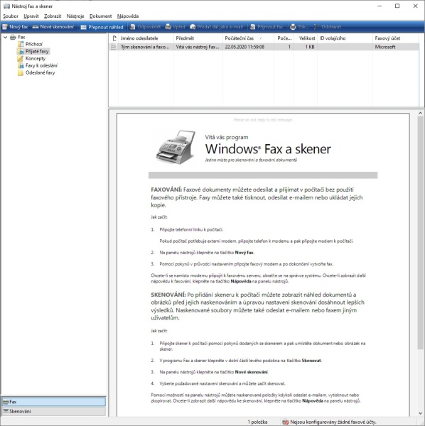 Nástroj fax a skener ve Windows 10 - 2