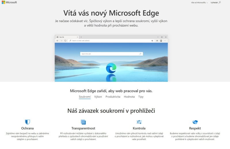 Nový Microsoft Edge 8