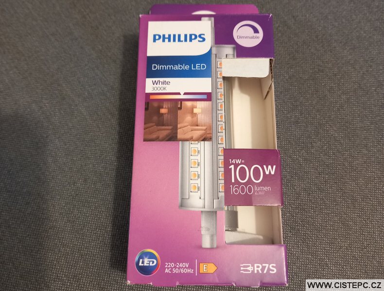  LED žárovka Philips LED R7S 118mm 14W-100W, 3000K, stmívatelná