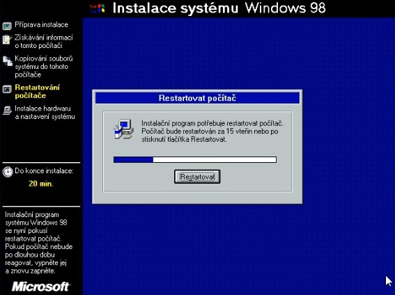 Windows 98 instalace 16