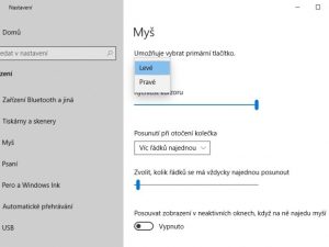 Záměna tlačítek myši ve Windows 10