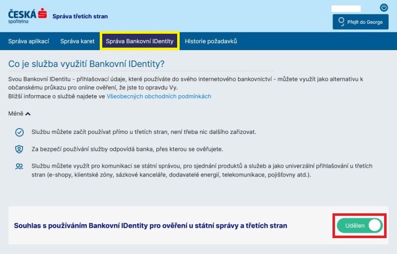 Bankovní identita Česká spořitelna 2