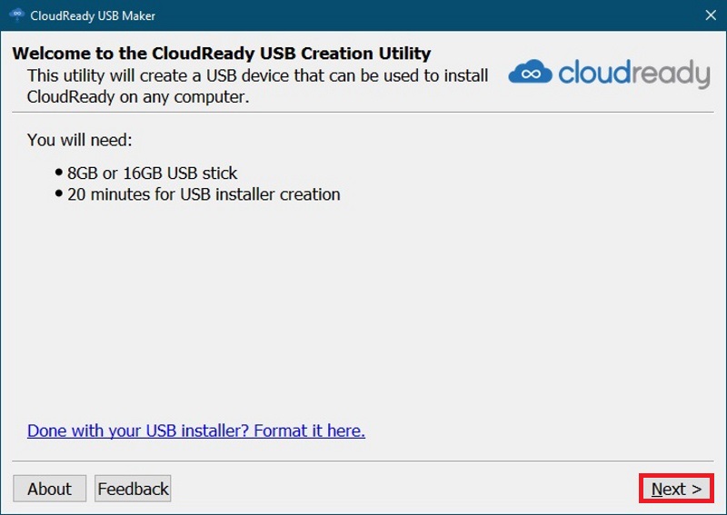 Cloudready USB maker 1