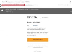 Pozor na podvodný e-mail od České pošty
