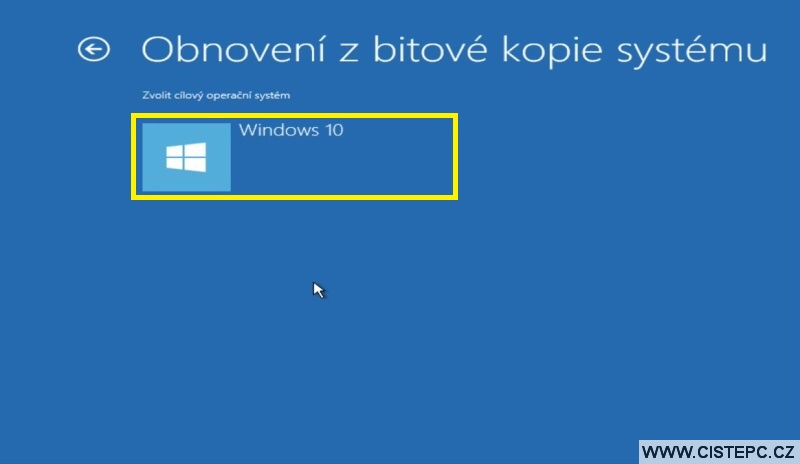 Obnovení z bitové kopie systému Windows 10 - 2