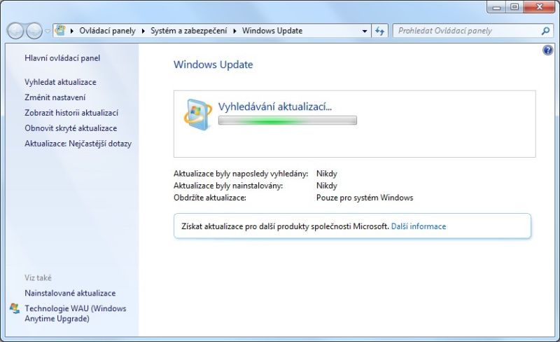 Chyba 80072EFE Windows 7 update 6