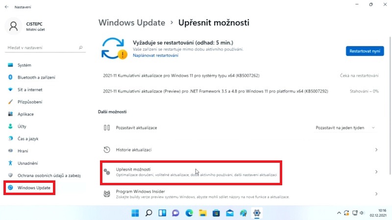 Návrat k Windows 10 z Win 11 - 1