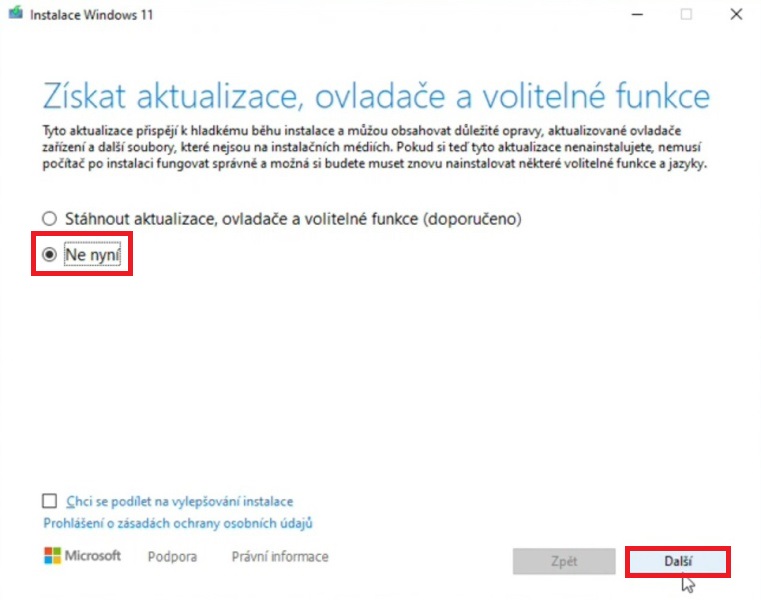 Windows 11 instalace bez TPM 3