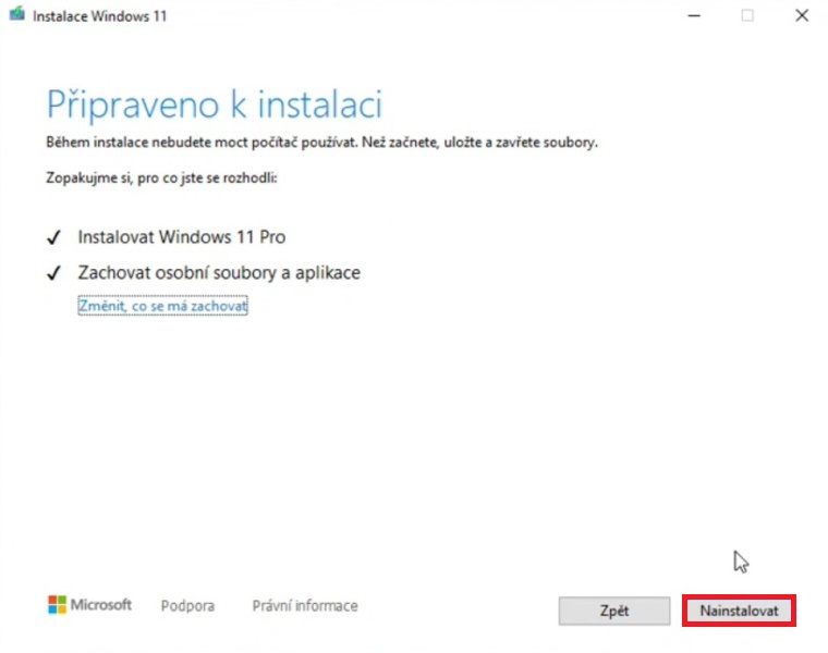 Windows 11 instalace bez TPM 7