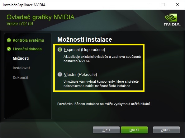 Jak aktualizovat ovladače grafické karty nVidia 10