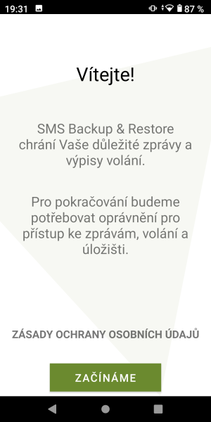 Záloha a obnovení SMS 3