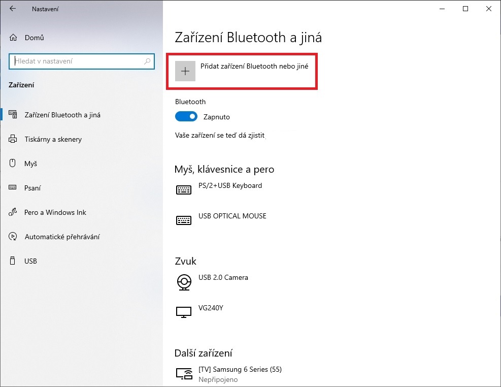 Zařízení bluetooth Windows 10 - 2