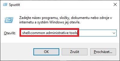 Nástroje pro správu Windows - spuštění