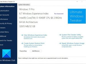 Ultimate Windows Tweaker je i pro Windows 11